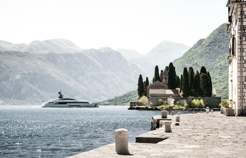 a boat on the water aboard AURORA Yacht for Sale