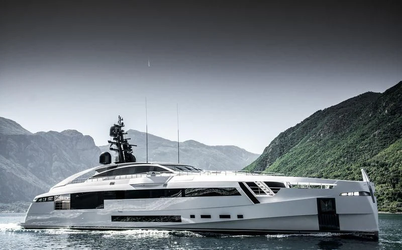 a yacht in the water aboard AURORA Yacht for Sale