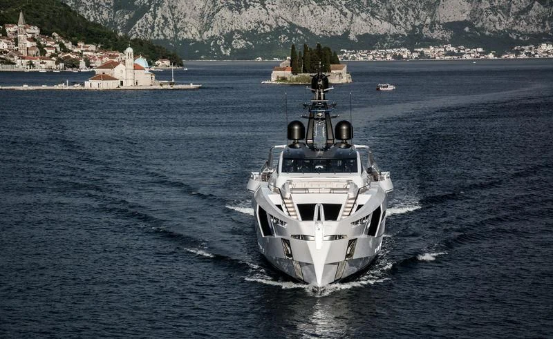 a boat in the water aboard AURORA Yacht for Sale