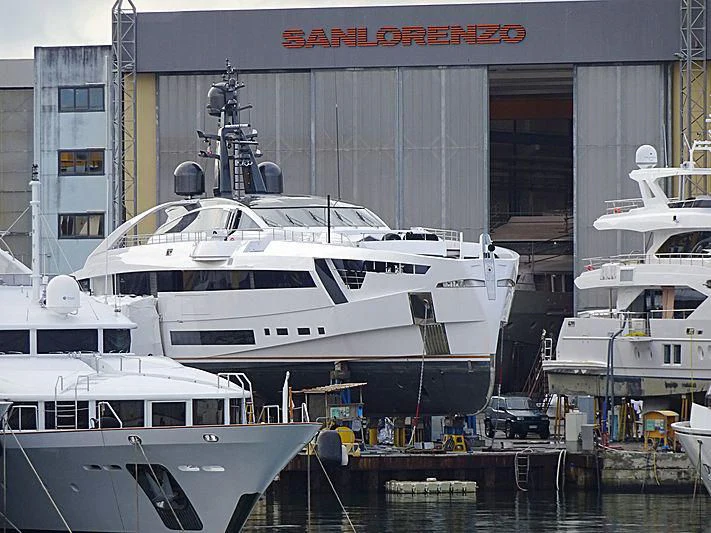 a group of boats docked aboard AURORA Yacht for Sale