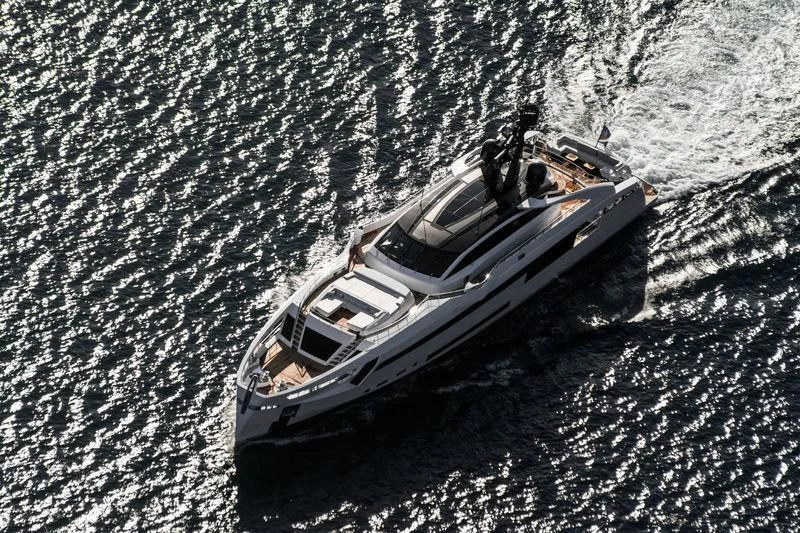 a car driving on a road aboard AURORA Yacht for Sale