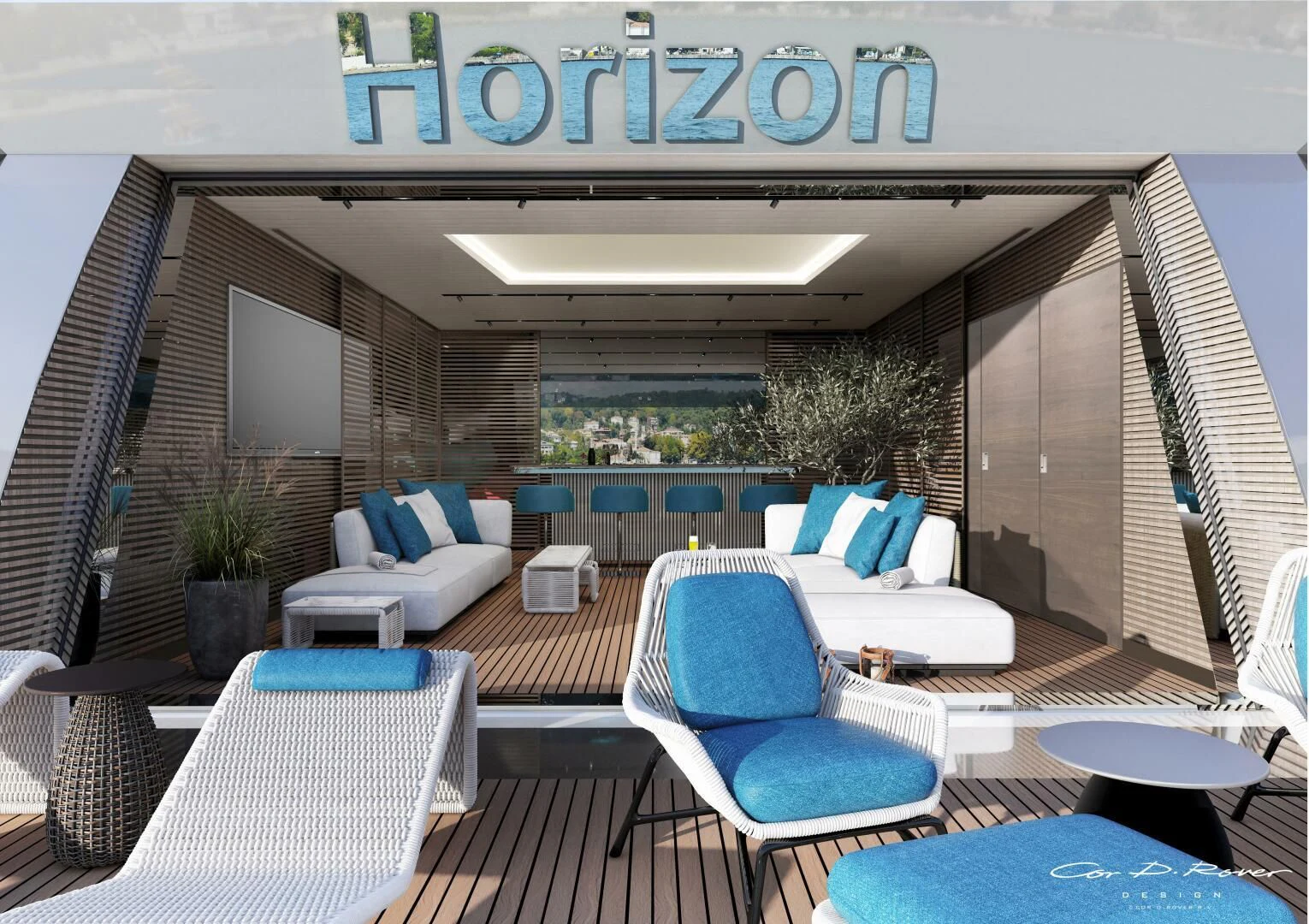 a room with a lounge chair and a pool table aboard HORIZON II Yacht for Sale