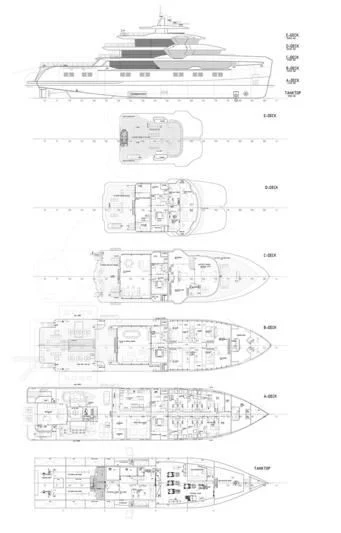 diagram aboard HORIZON II Yacht for Sale