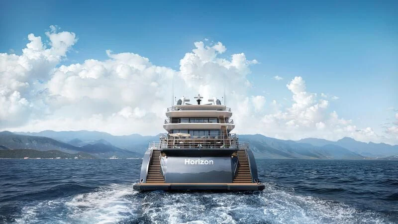 a boat on the water aboard HORIZON II Yacht for Sale