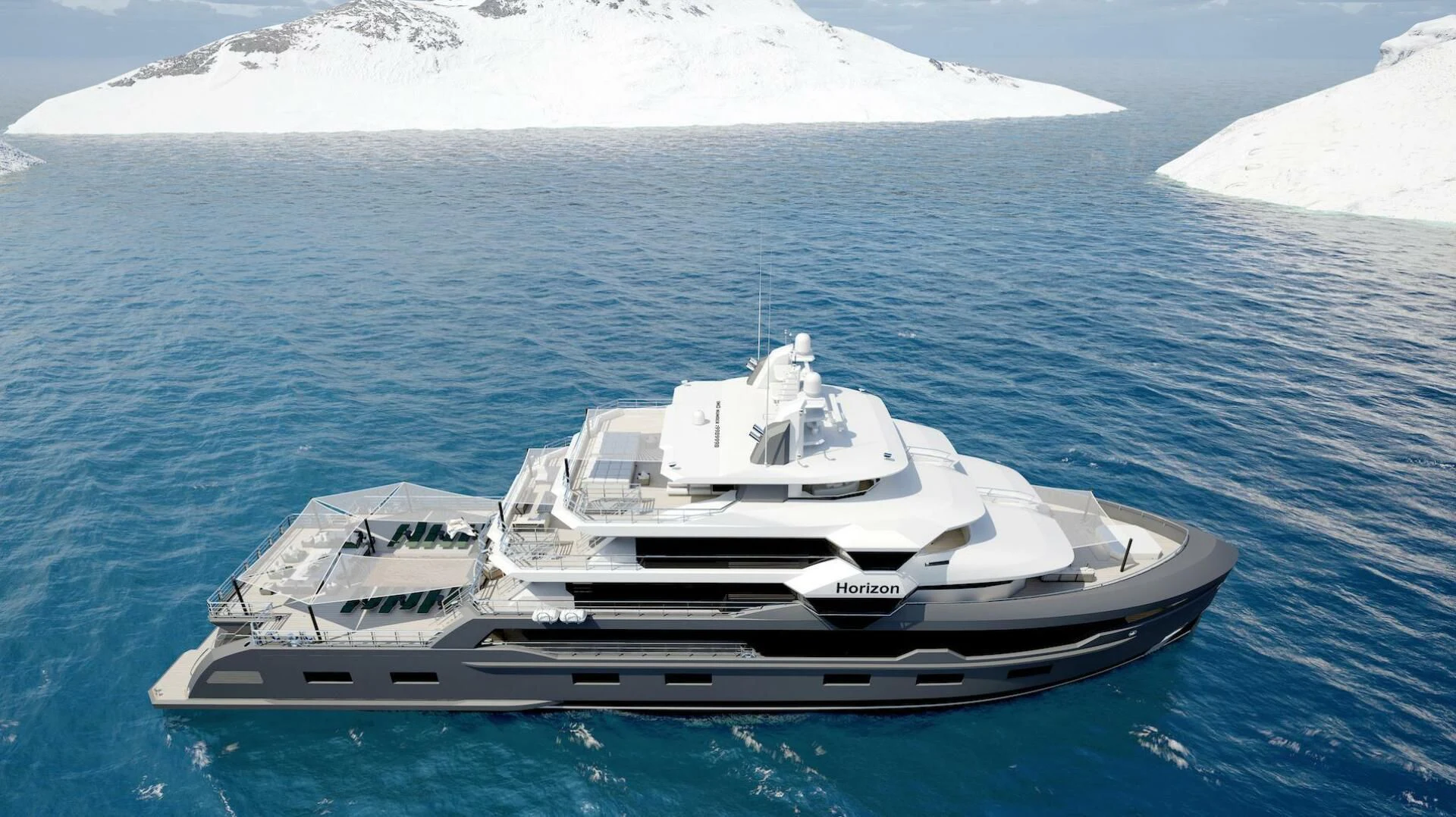 a boat in the water aboard HORIZON II Yacht for Sale