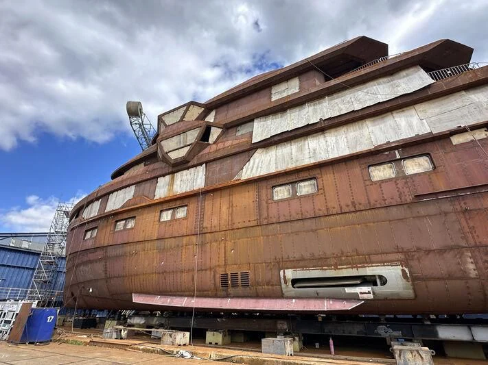 a building under construction aboard HORIZON II Yacht for Sale