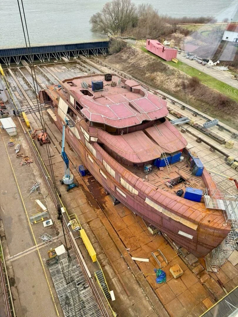 a high angle view of a building aboard HORIZON II Yacht for Sale