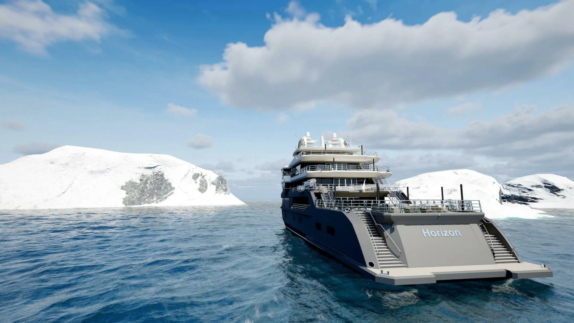 a boat in the water aboard HORIZON II Yacht for Sale