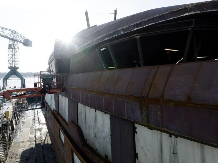 a large metal container aboard HORIZON II Yacht for Sale