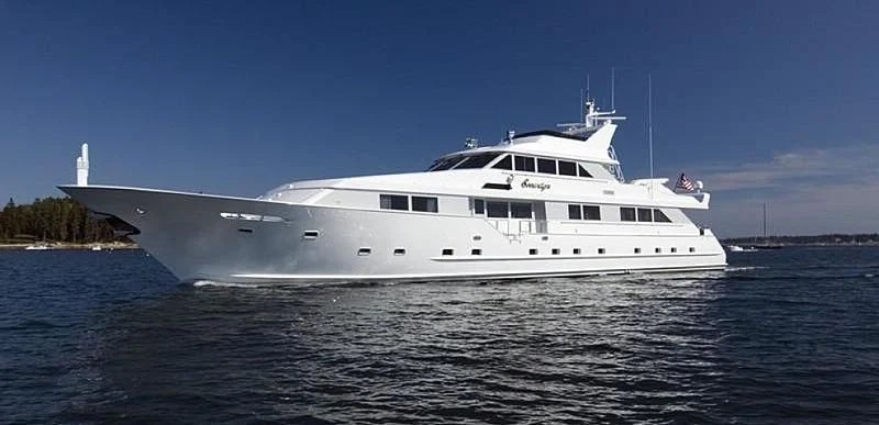 a boat on the water aboard SOVEREIGN LADY Yacht for Sale