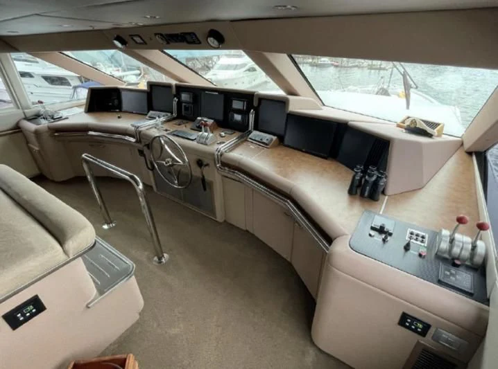 the inside of a car aboard SOVEREIGN LADY Yacht for Sale