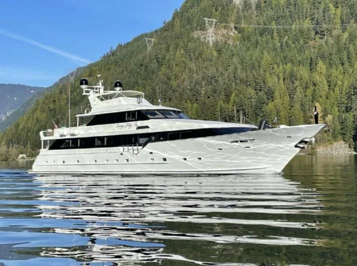 a boat on the water aboard SOVEREIGN LADY Yacht for Sale