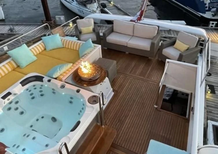 a boat on the water aboard SOVEREIGN LADY Yacht for Sale