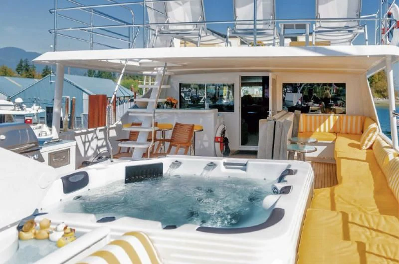 a large swimming pool aboard SOVEREIGN LADY Yacht for Sale