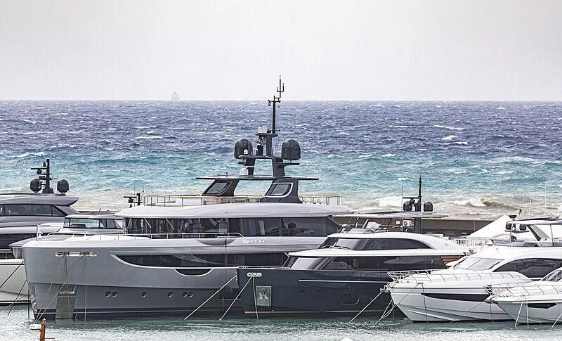 a group of boats in the water aboard JAKAT Yacht for Sale