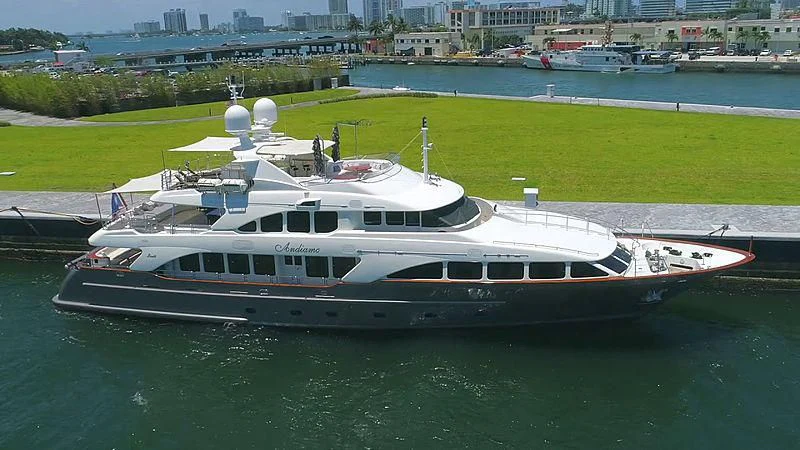 a boat on the water aboard ANDIAMO Yacht for Sale