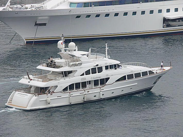 a couple of large white yachts aboard ANDIAMO Yacht for Sale