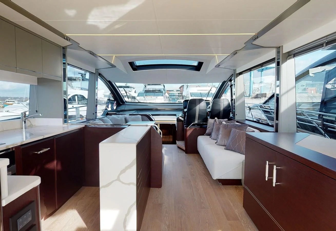 inside of a vehicle aboard FIVE II Yacht for Sale