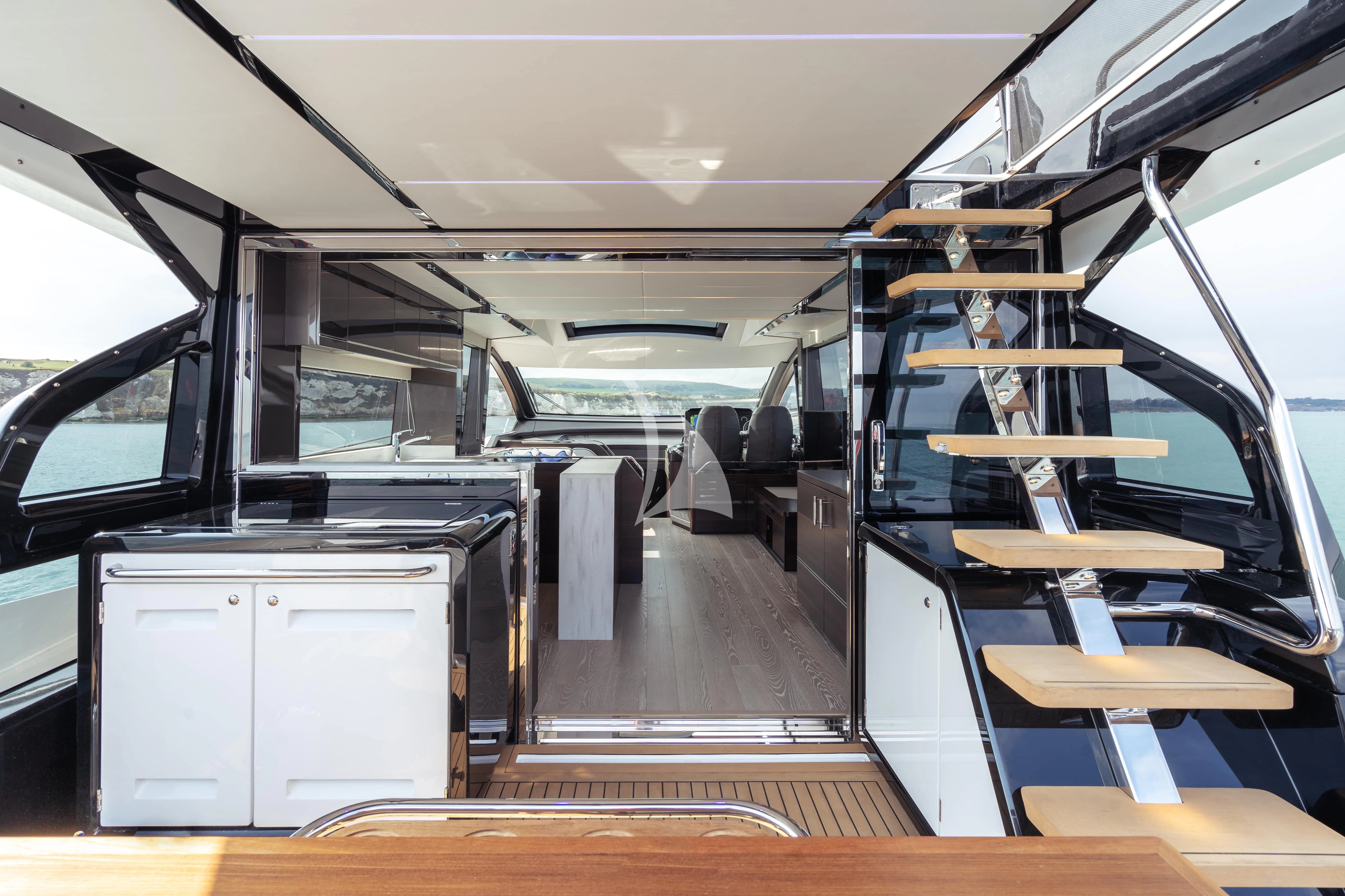 inside of a vehicle aboard FIVE II Yacht for Sale