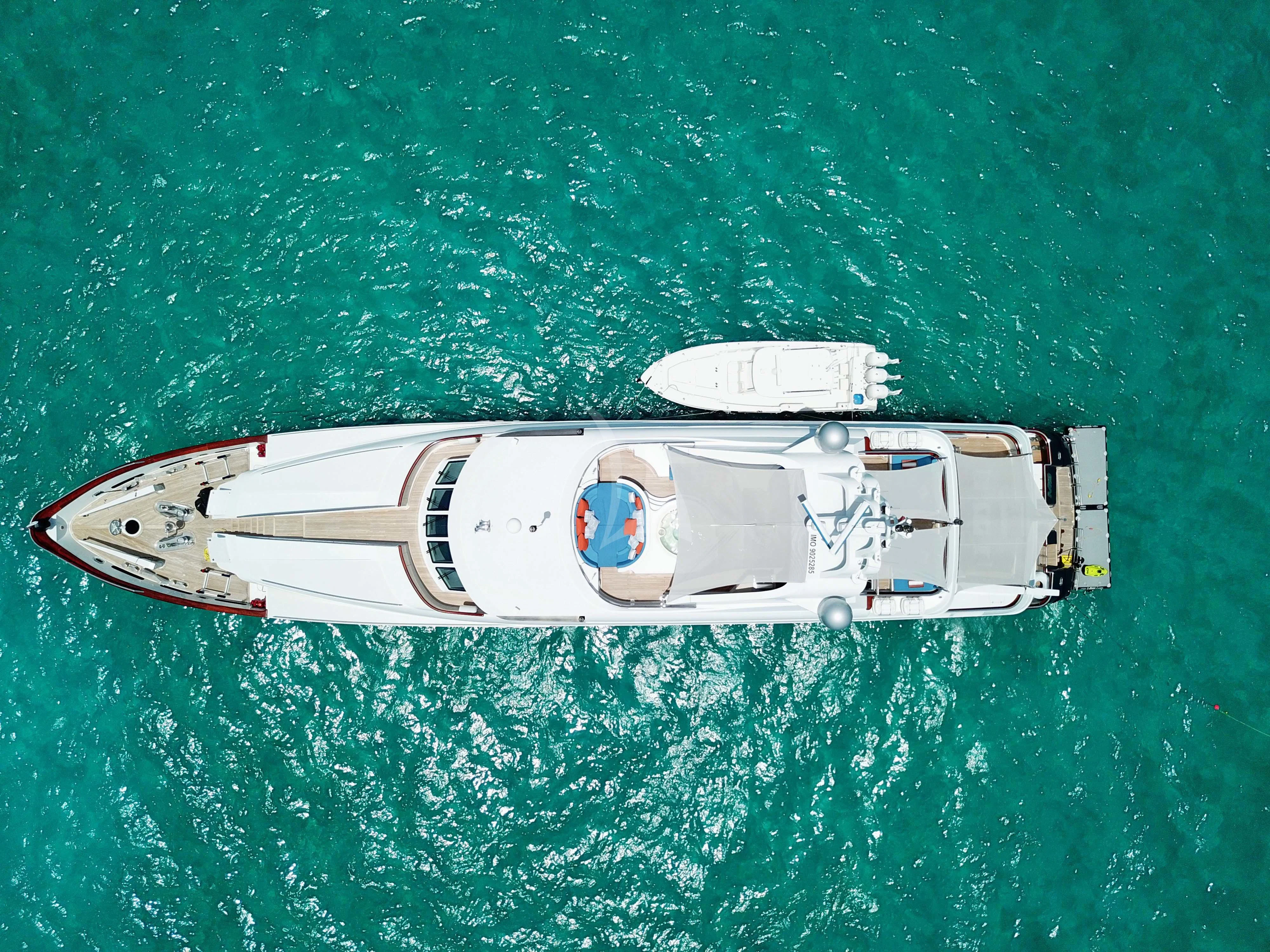 a space ship in the water aboard M3 Yacht for Sale