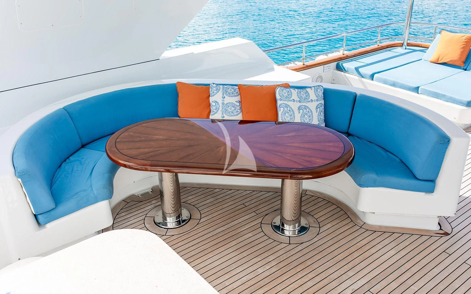 a chair on a boat aboard M3 Yacht for Sale