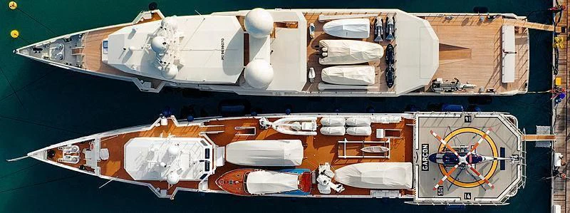 a model of a ship aboard UM ALHOUL Yacht for Sale