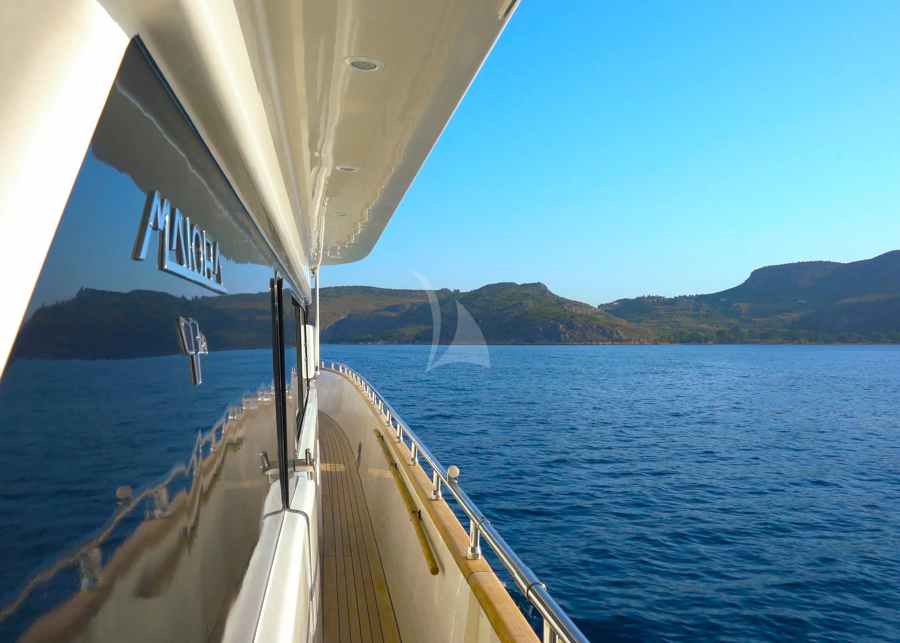 a boat on the water aboard ALANDINI Yacht for Sale
