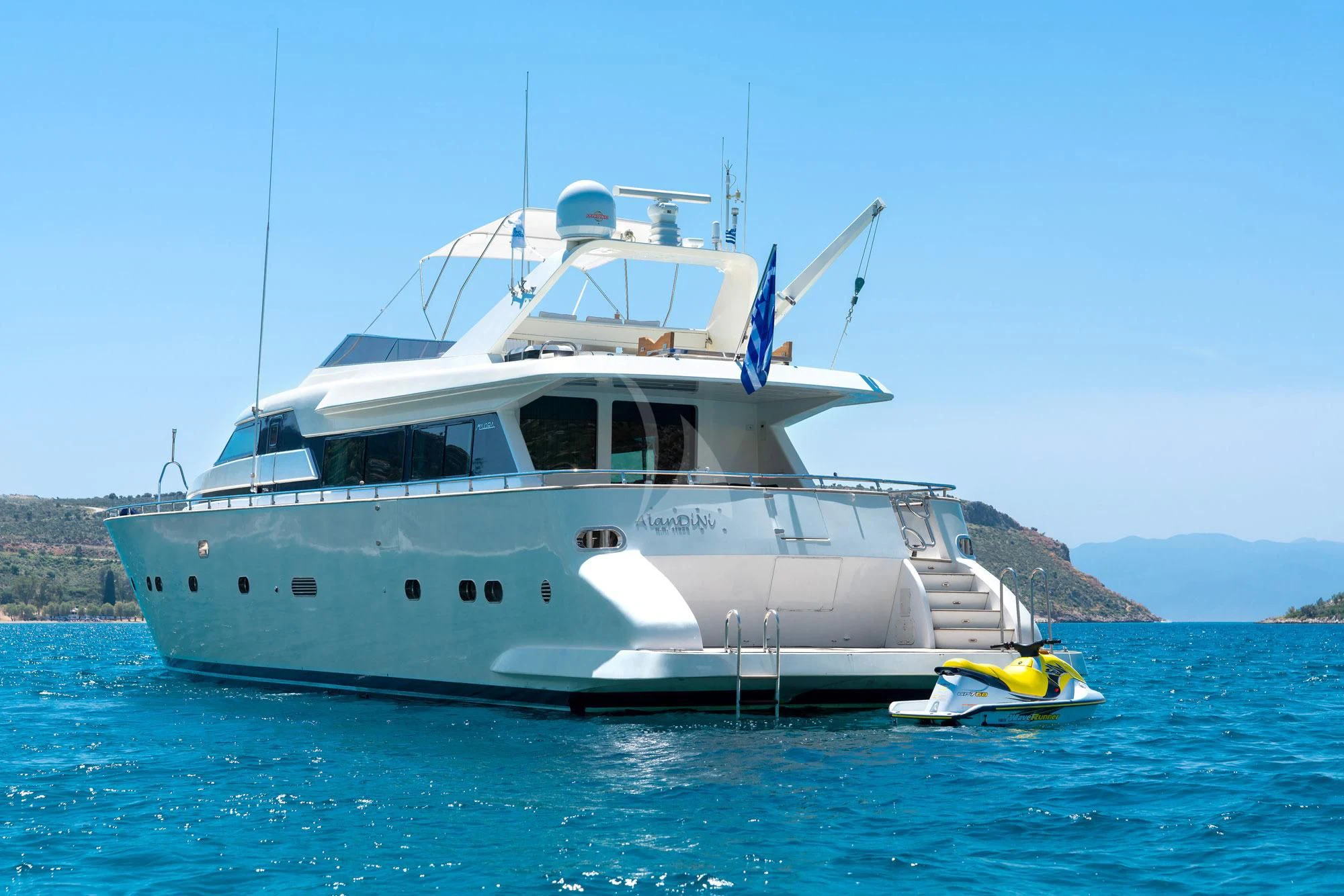 a boat in the water aboard ALANDINI Yacht for Sale