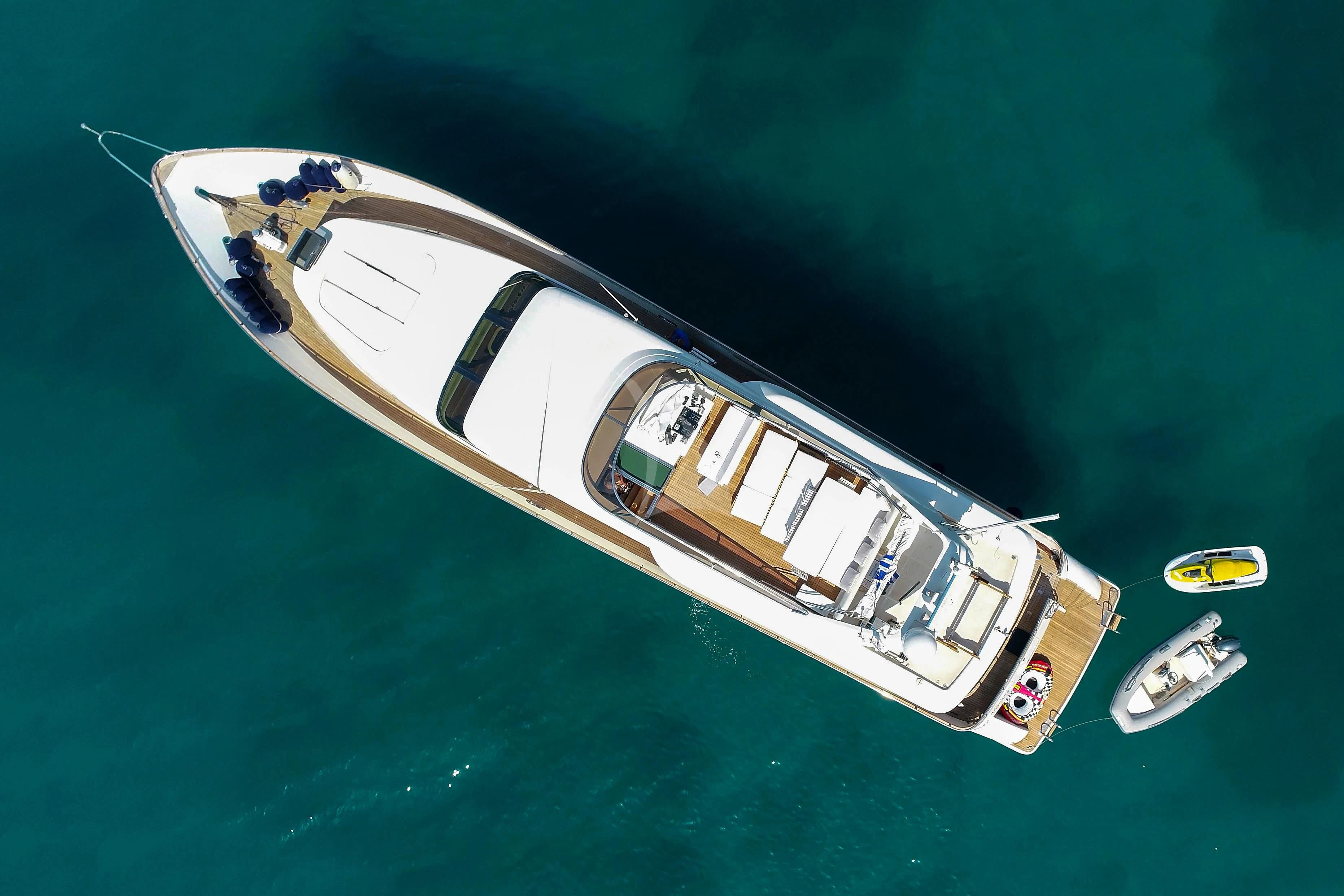 a high angle view of a boat aboard ALANDINI Yacht for Sale