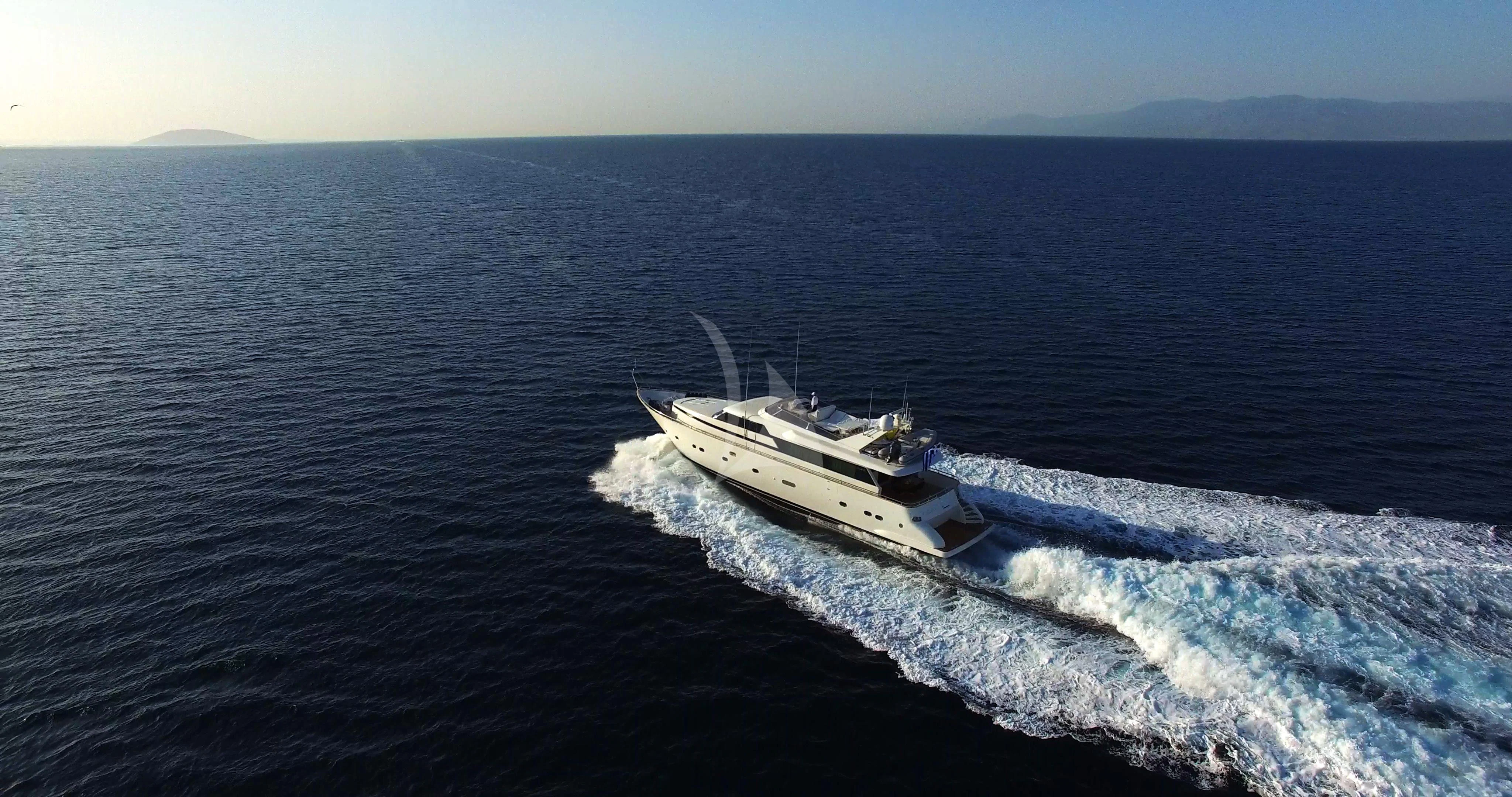 a boat on the water aboard ALANDINI Yacht for Sale