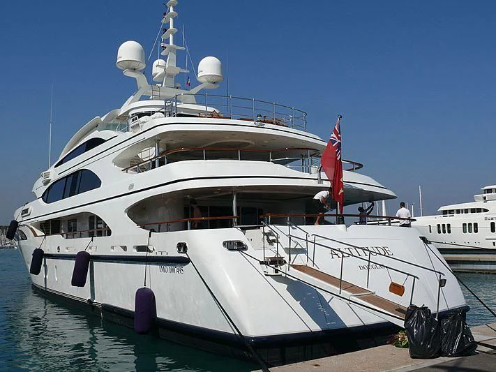 a white boat with a red and blue sail on the water aboard NEXT CHAPTER Yacht for Sale