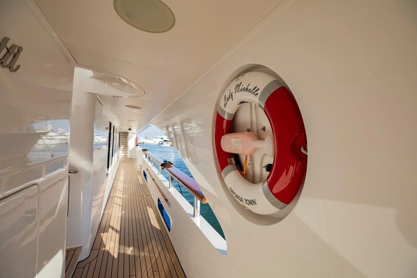 a large red and white machine aboard NEXT CHAPTER Yacht for Sale