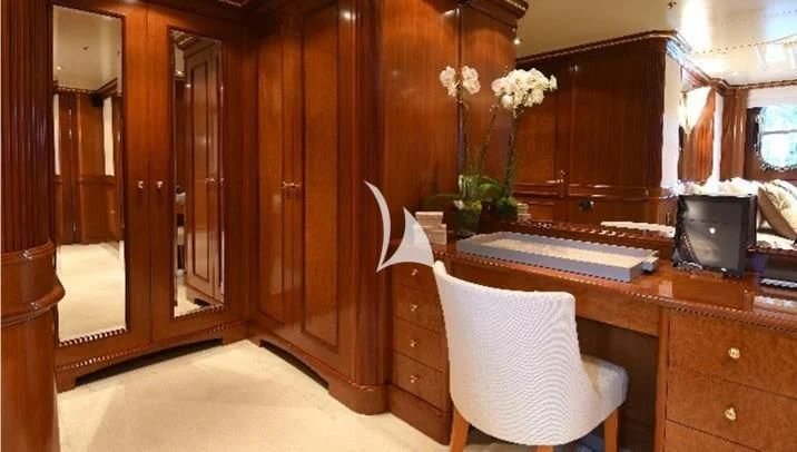 a room with a desk and a chair aboard NEXT CHAPTER Yacht for Sale