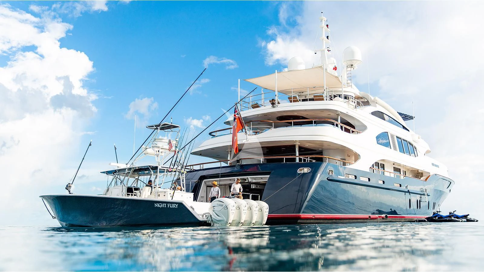 a large boat in the water aboard NEXT CHAPTER Yacht for Sale