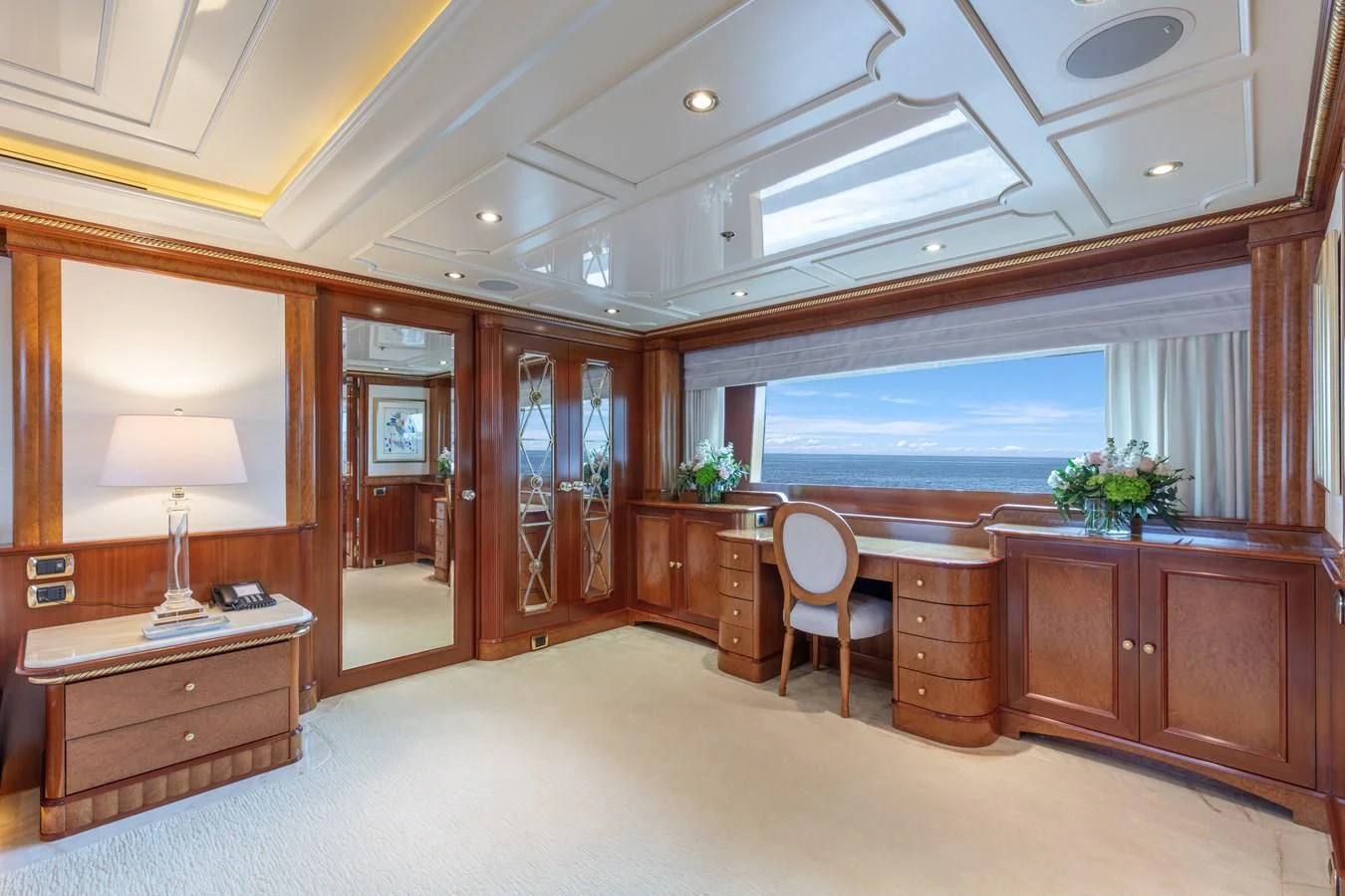a large room with a large window aboard NEXT CHAPTER Yacht for Sale