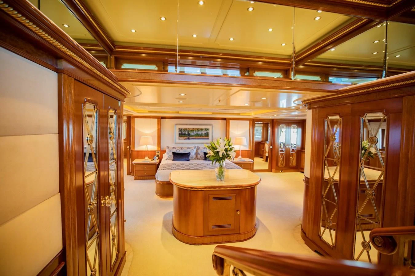 a room with a table and chairs aboard NEXT CHAPTER Yacht for Sale