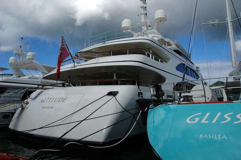 a large white boat aboard NEXT CHAPTER Yacht for Sale