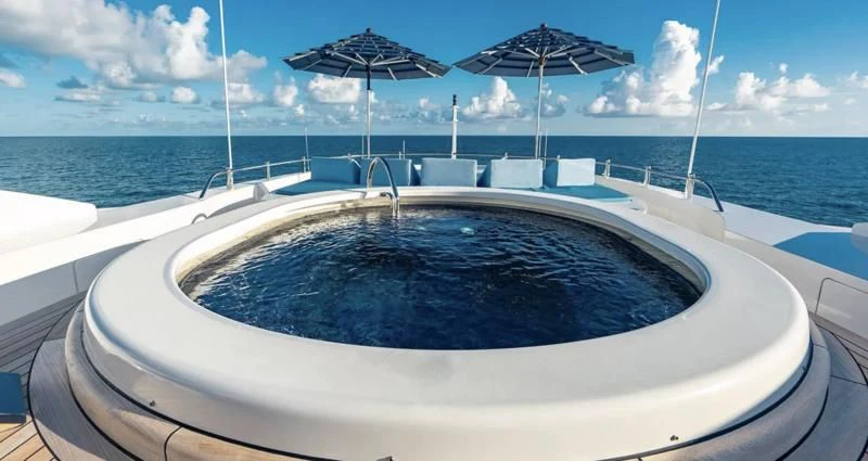 a pool on a boat aboard NEXT CHAPTER Yacht for Sale