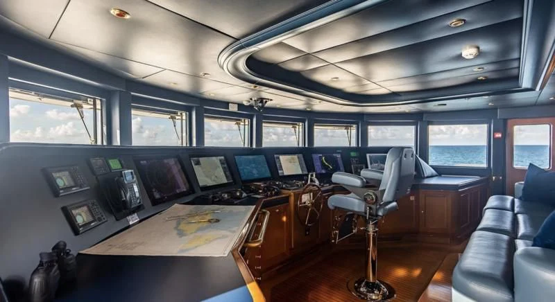 an office with computers aboard NEXT CHAPTER Yacht for Sale