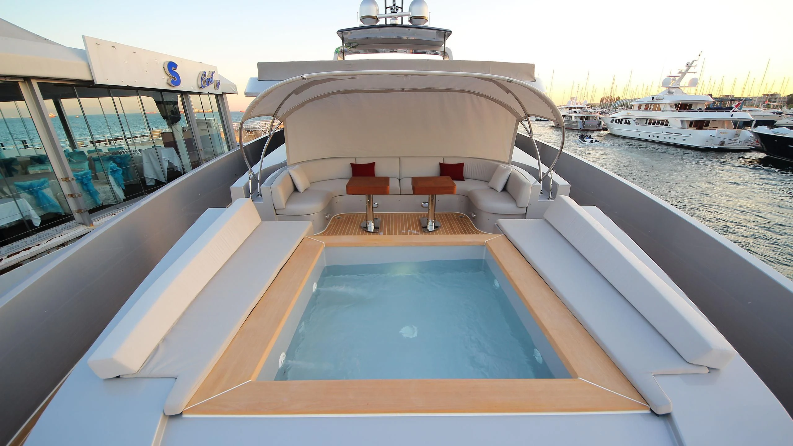 a boat on the water aboard OCEAN CLUB Yacht for Sale