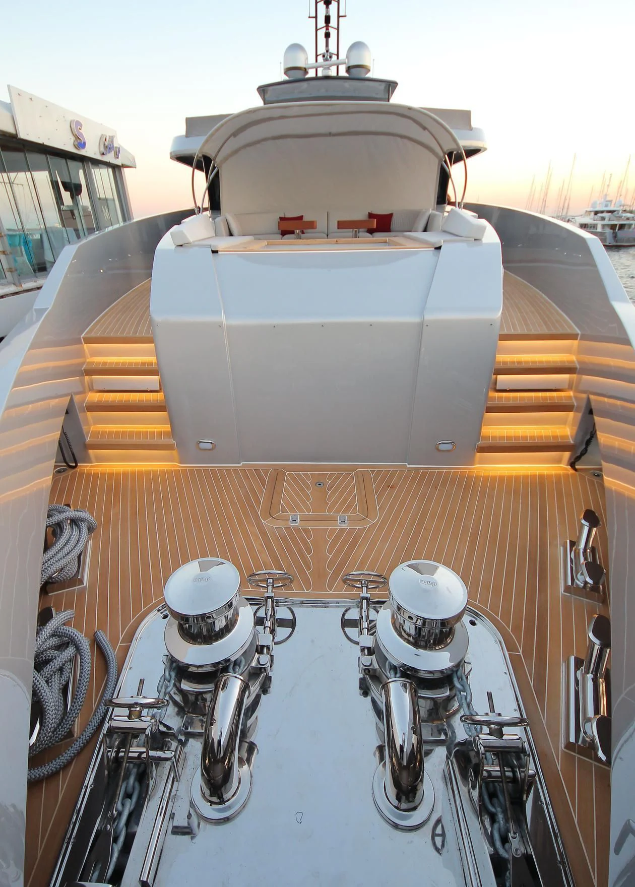 a drum set in a room aboard OCEAN CLUB Yacht for Sale