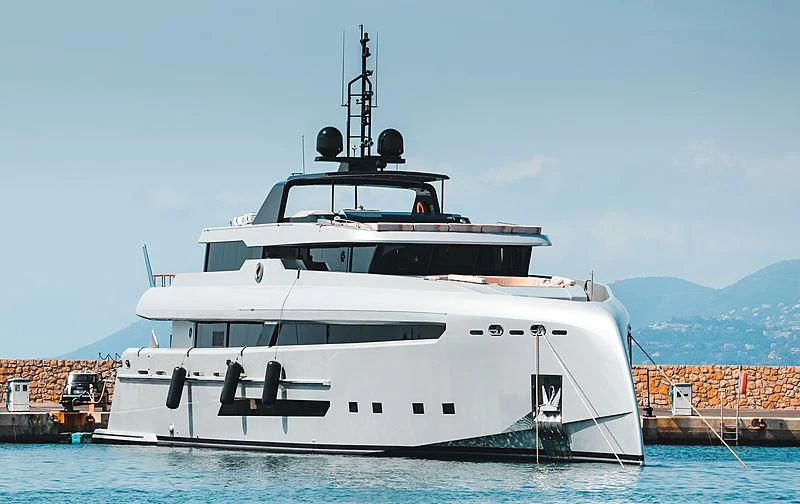 a large white yacht aboard OCEAN CLUB Yacht for Sale