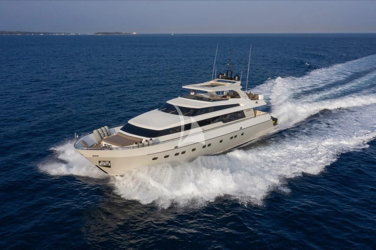 a ship on the water aboard FASTER Yacht for Sale