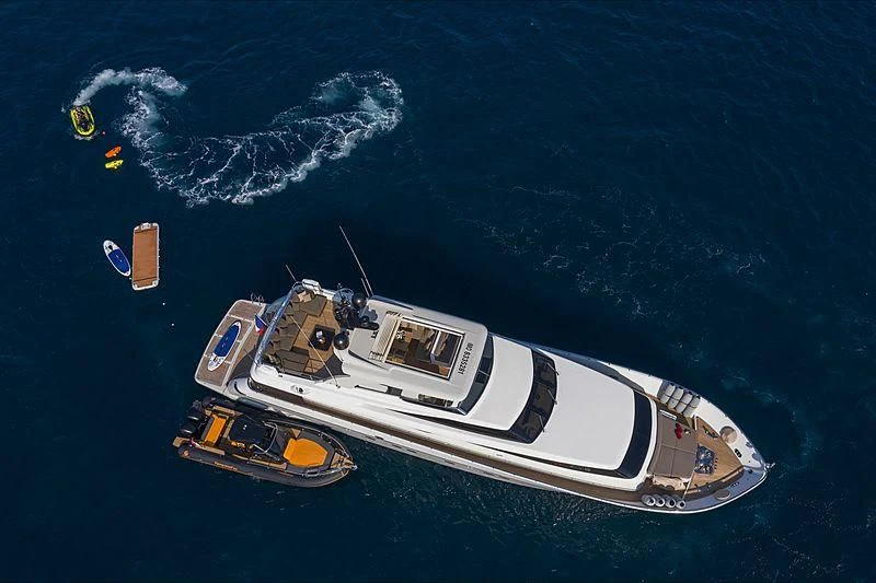 a boat in the water aboard FASTER Yacht for Sale