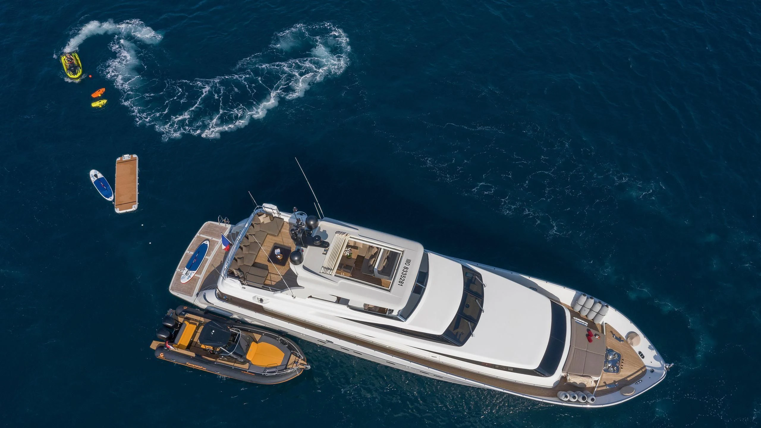 a boat in the water aboard FASTER Yacht for Sale