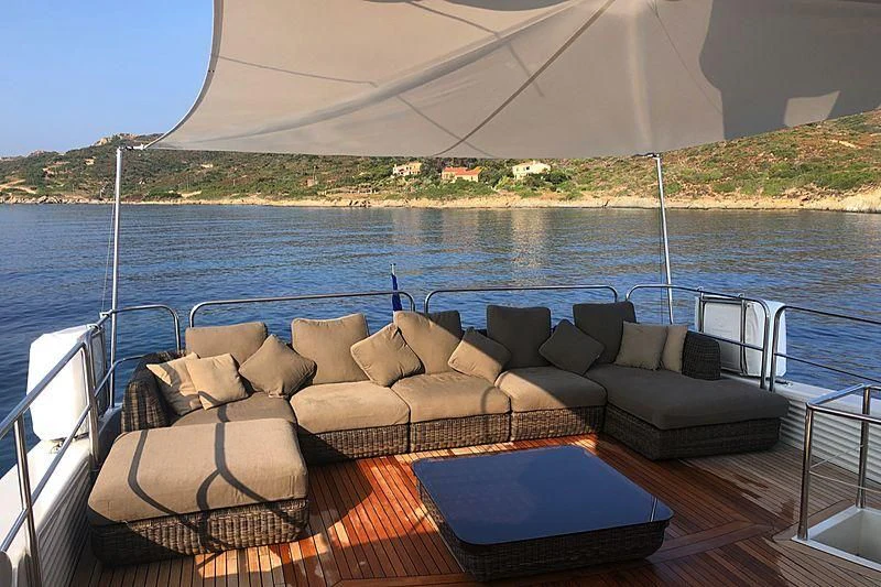 a boat on the water aboard FASTER Yacht for Sale