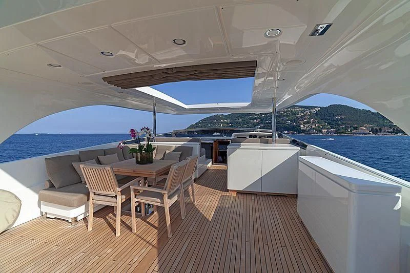 a boat on the water aboard FASTER Yacht for Sale