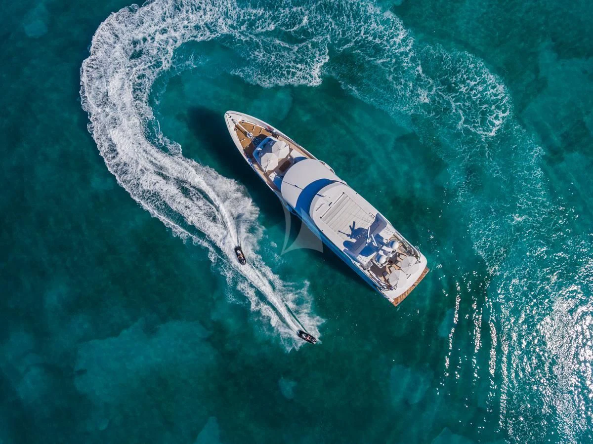 a boat in the water aboard KING BABY Yacht for Sale