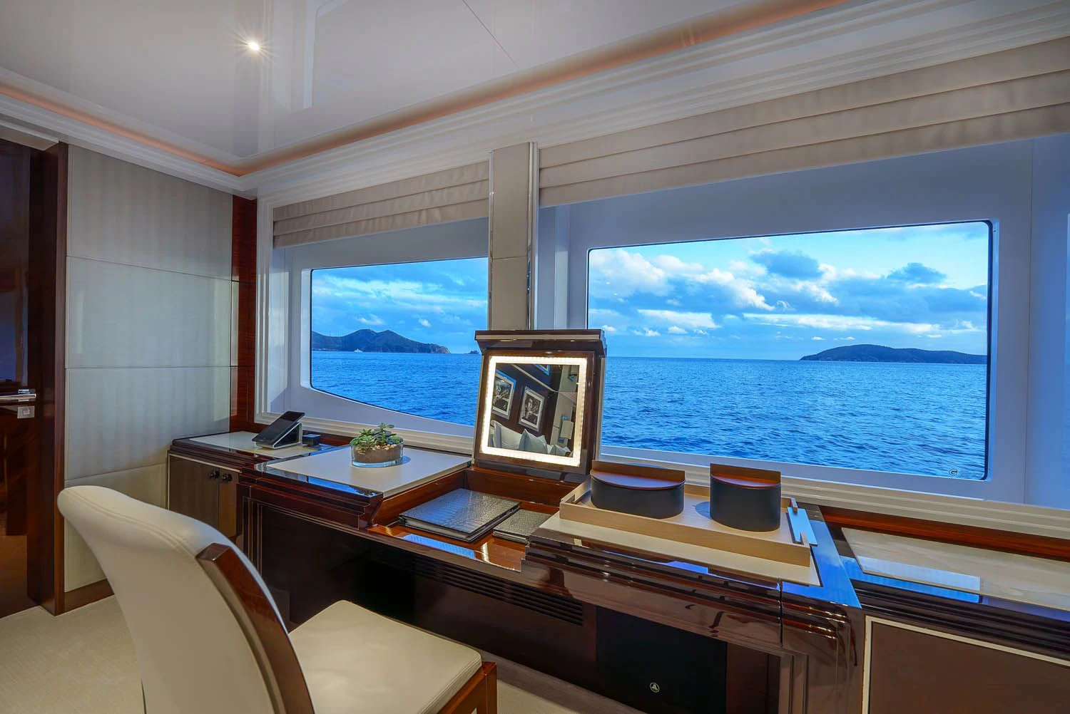 a room with a large window aboard KING BABY Yacht for Sale
