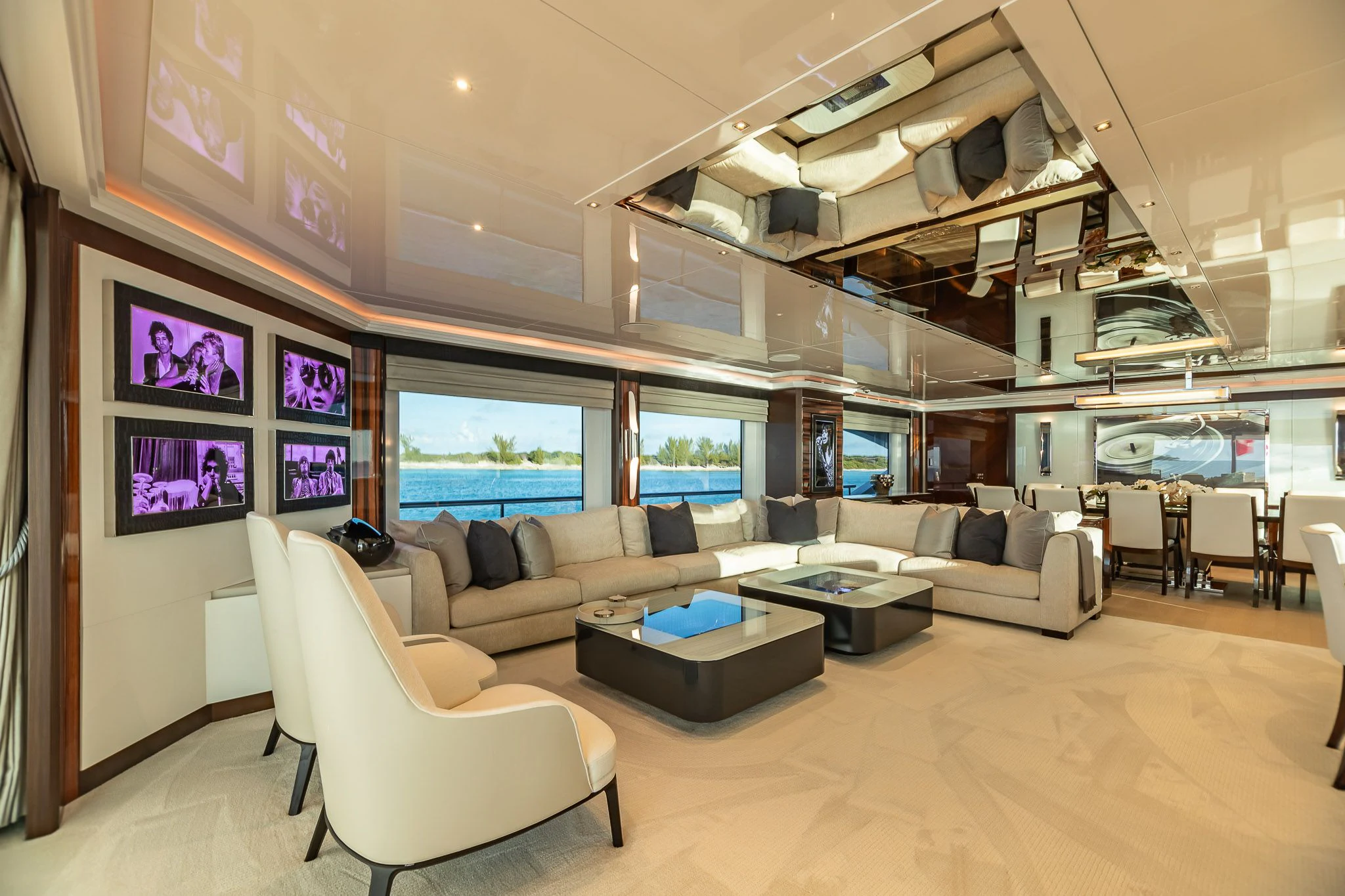 a room with a couch and a tv aboard KING BABY Yacht for Sale